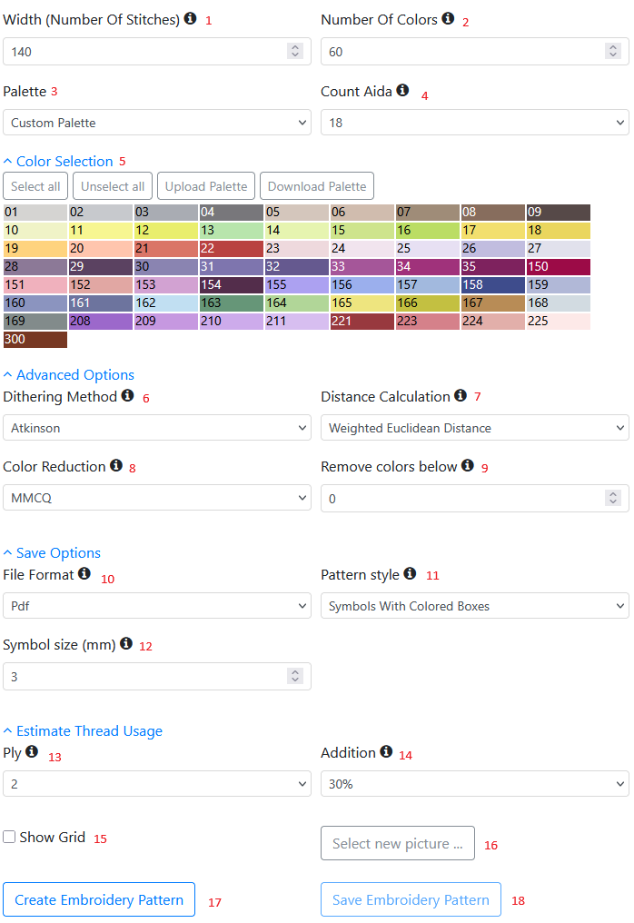 create embroidery pattern